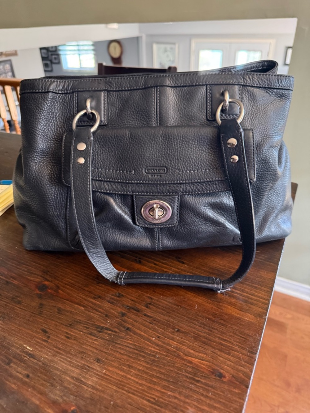 Coach Black Leather Satchel
